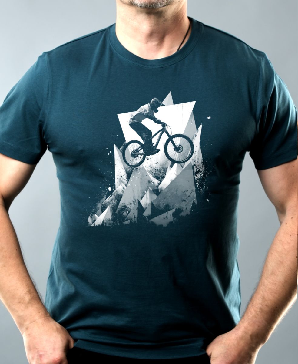 Abstraktní horské kolo, V2, bílý potisk