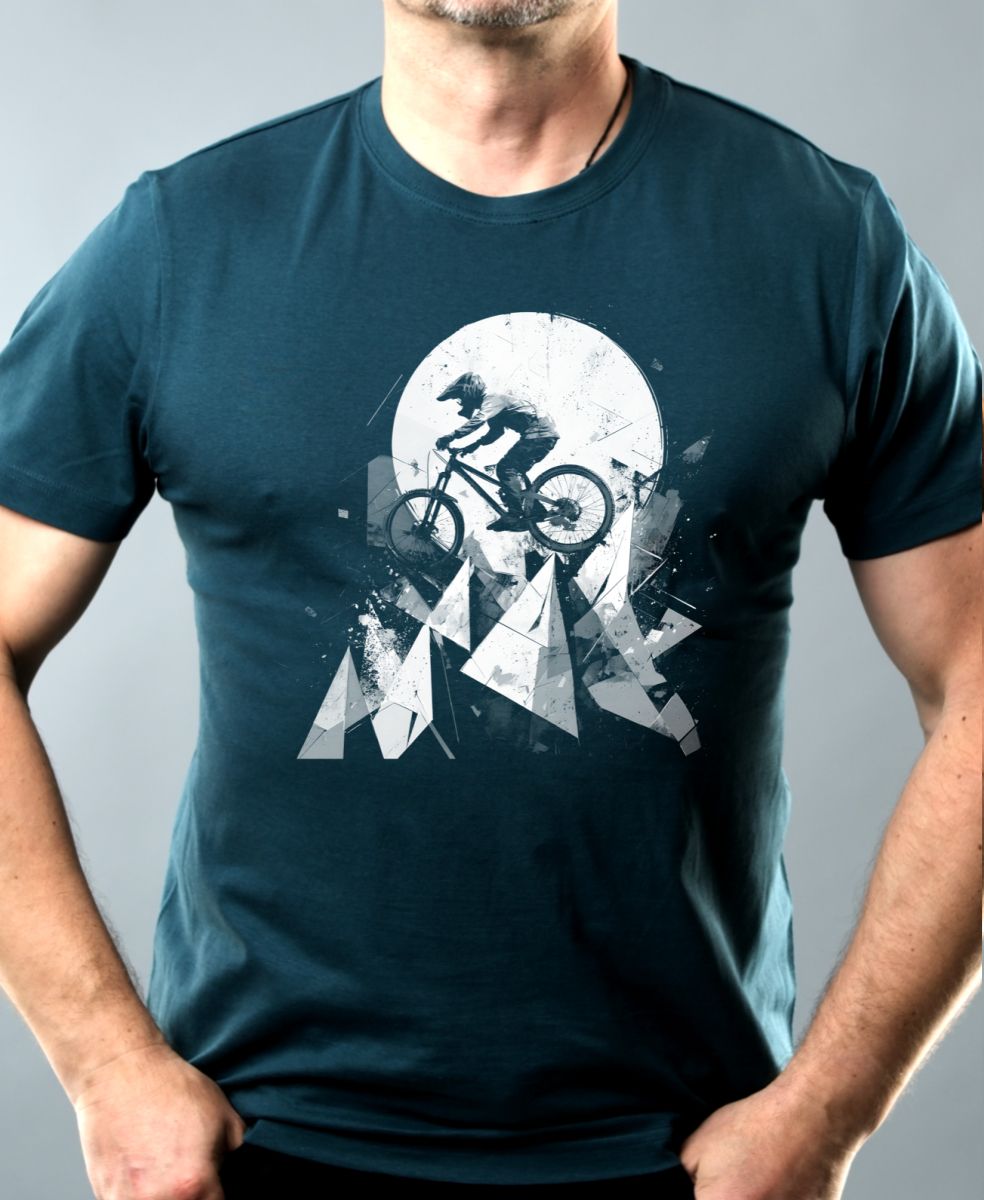 Abstraktní horské kolo, V3, bílý potisk