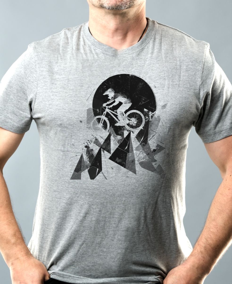 Abstraktní horské kolo, V3, černý potisk