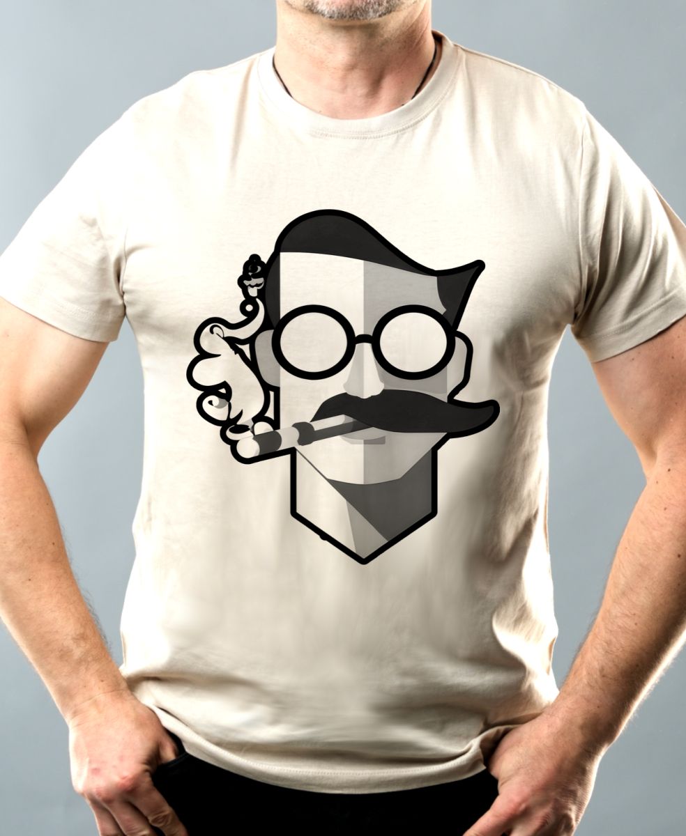 Abstraktní kuřák, černý potisk