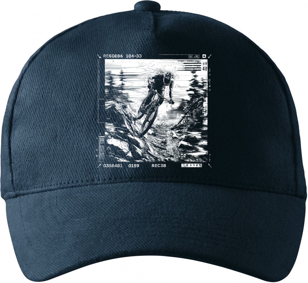 Adrenalinový glitch, cyklista, bílý potisk