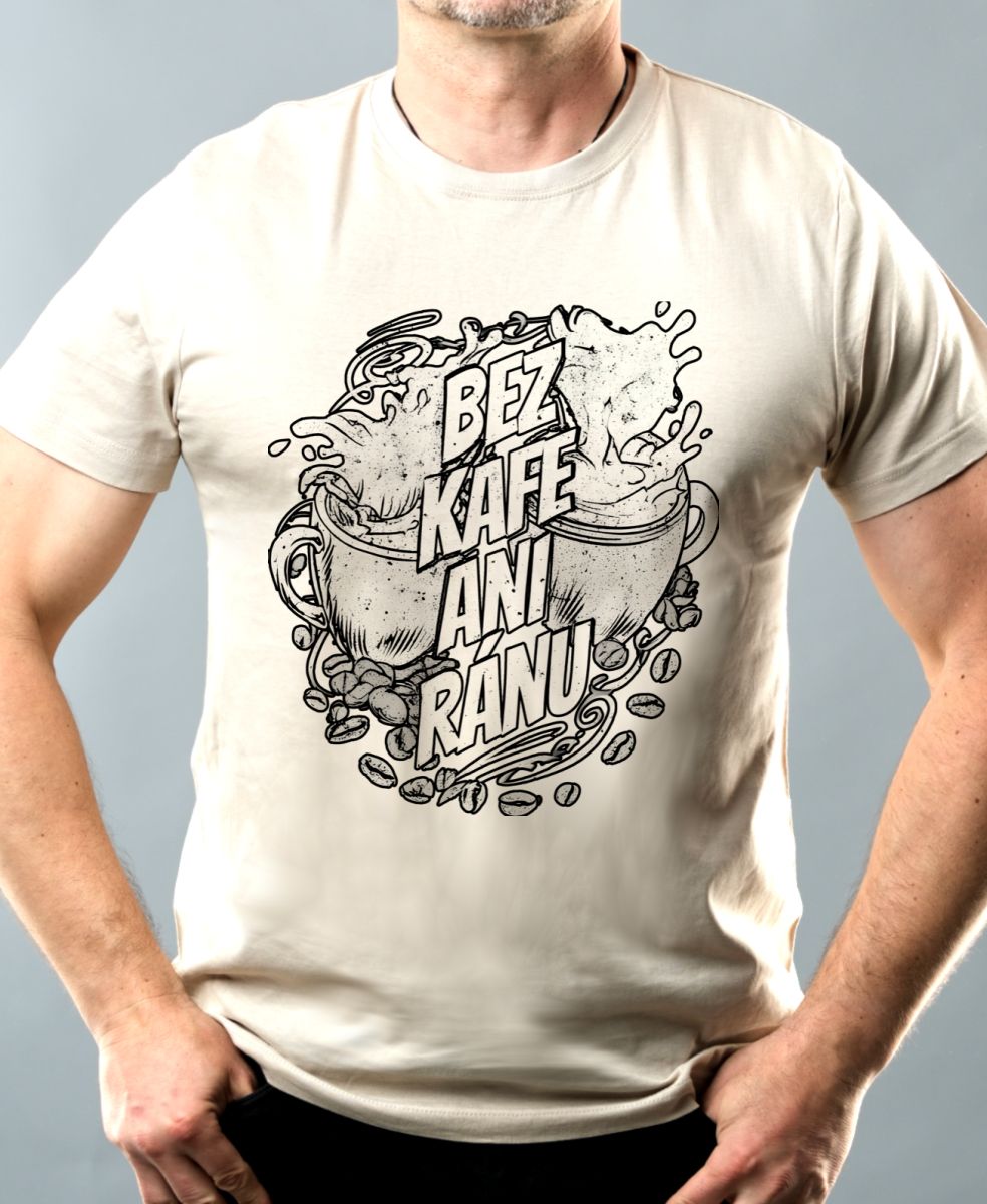 Bez kafe ani ránu, V1, černý potisk