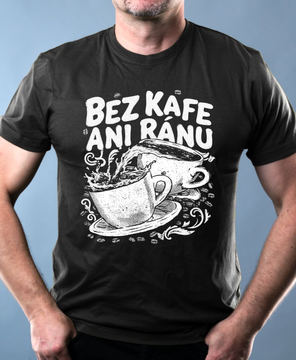 Bez kafe ani ránu, V2, bílý potisk