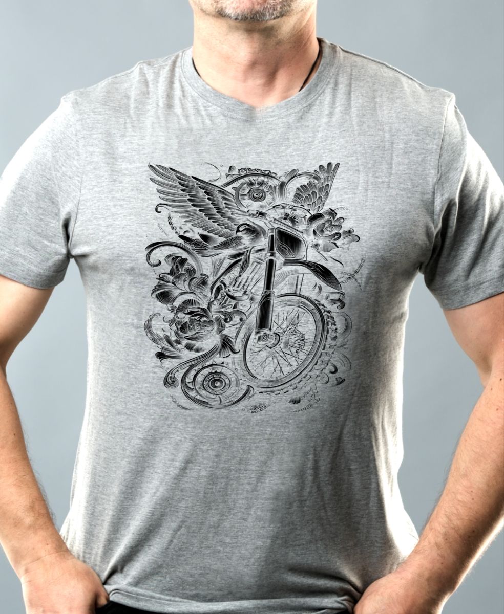 Bikerova křídla, černý tisk