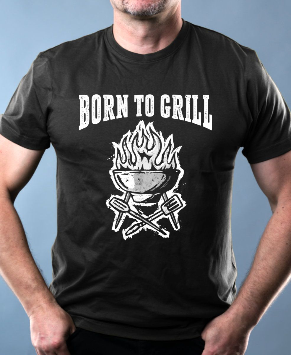 Born to grill, V1, bílý tisk