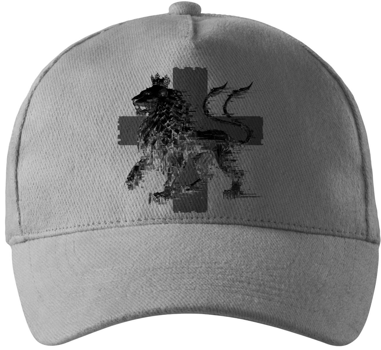 Český glitch lev, černý tisk