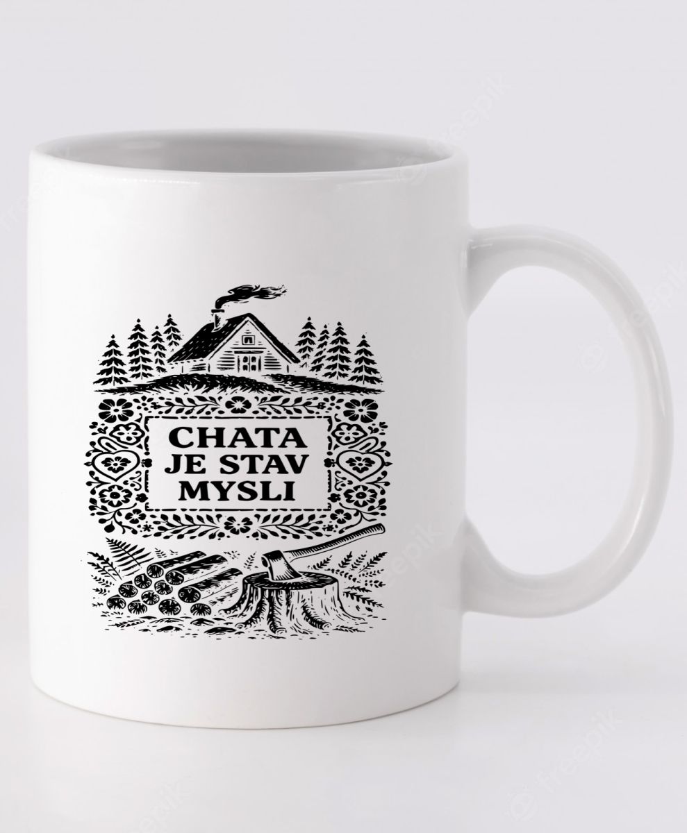 Chata je stav mysli, černý potisk