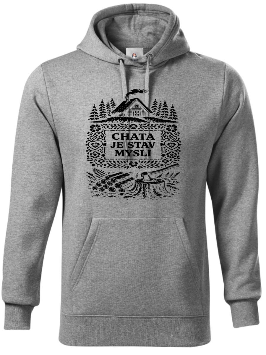 Chata je stav mysli, černý potisk