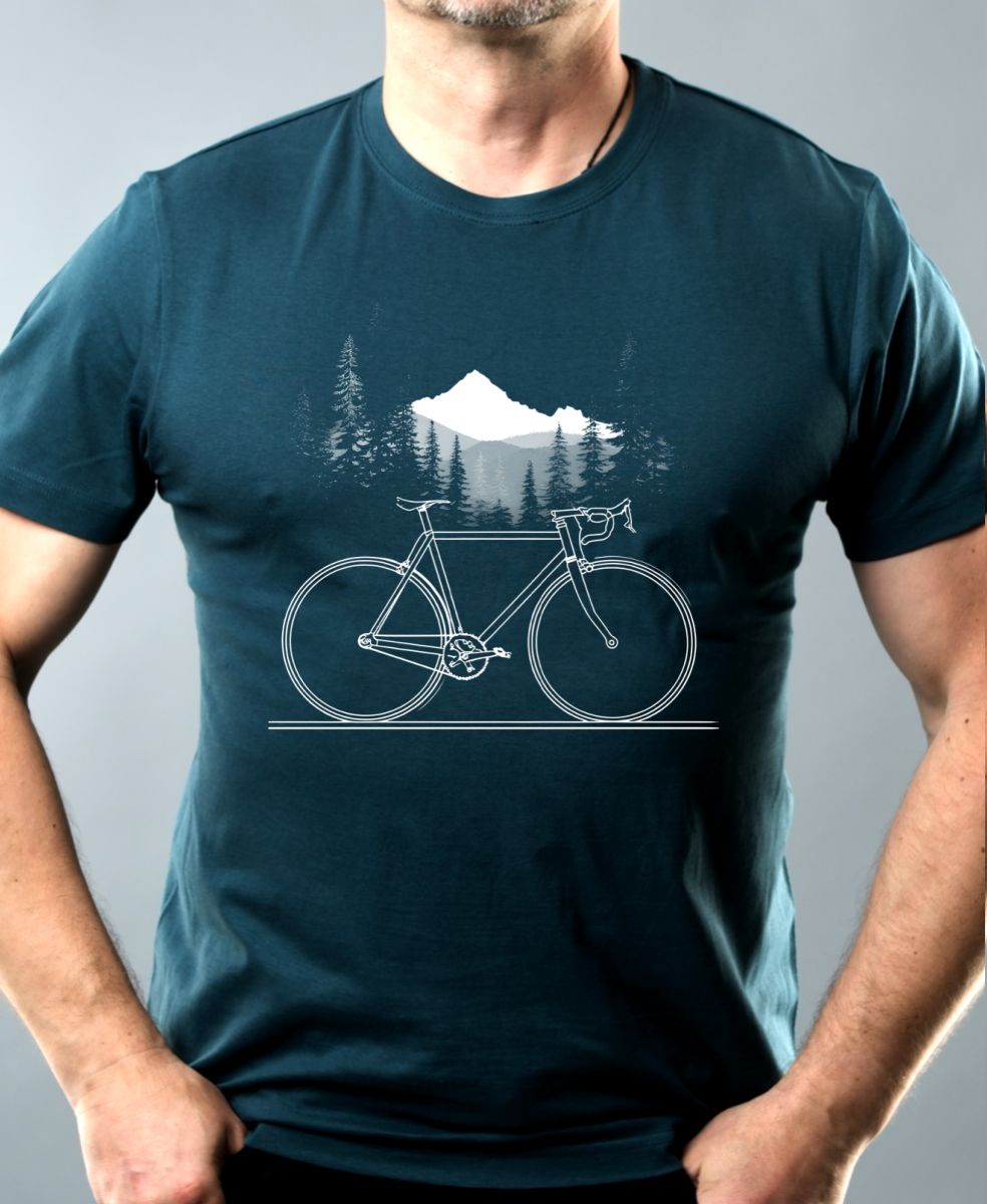 Cyklistická geometrie, V1, bílý potisk Cyklistická geometrie, V1, bílý potisk