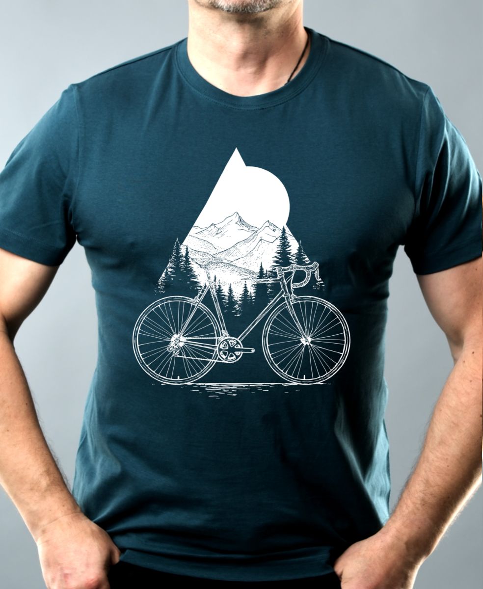 Cyklistická geometrie, V2, bílý potisk Cyklistická geometrie, V2, bílý potisk