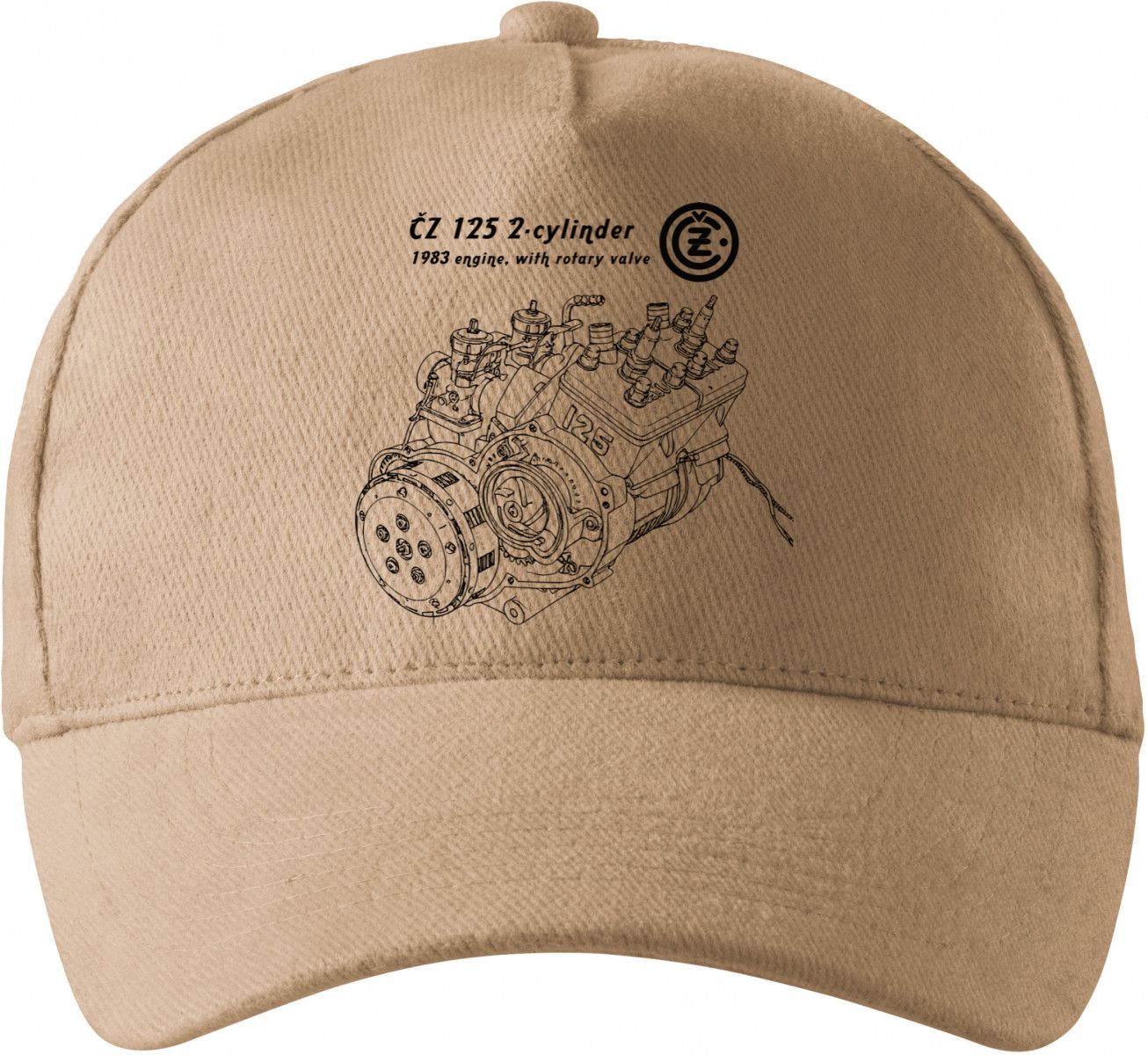 ČZ 125 2-cylinder 1983 engine, with rotary valve, černý