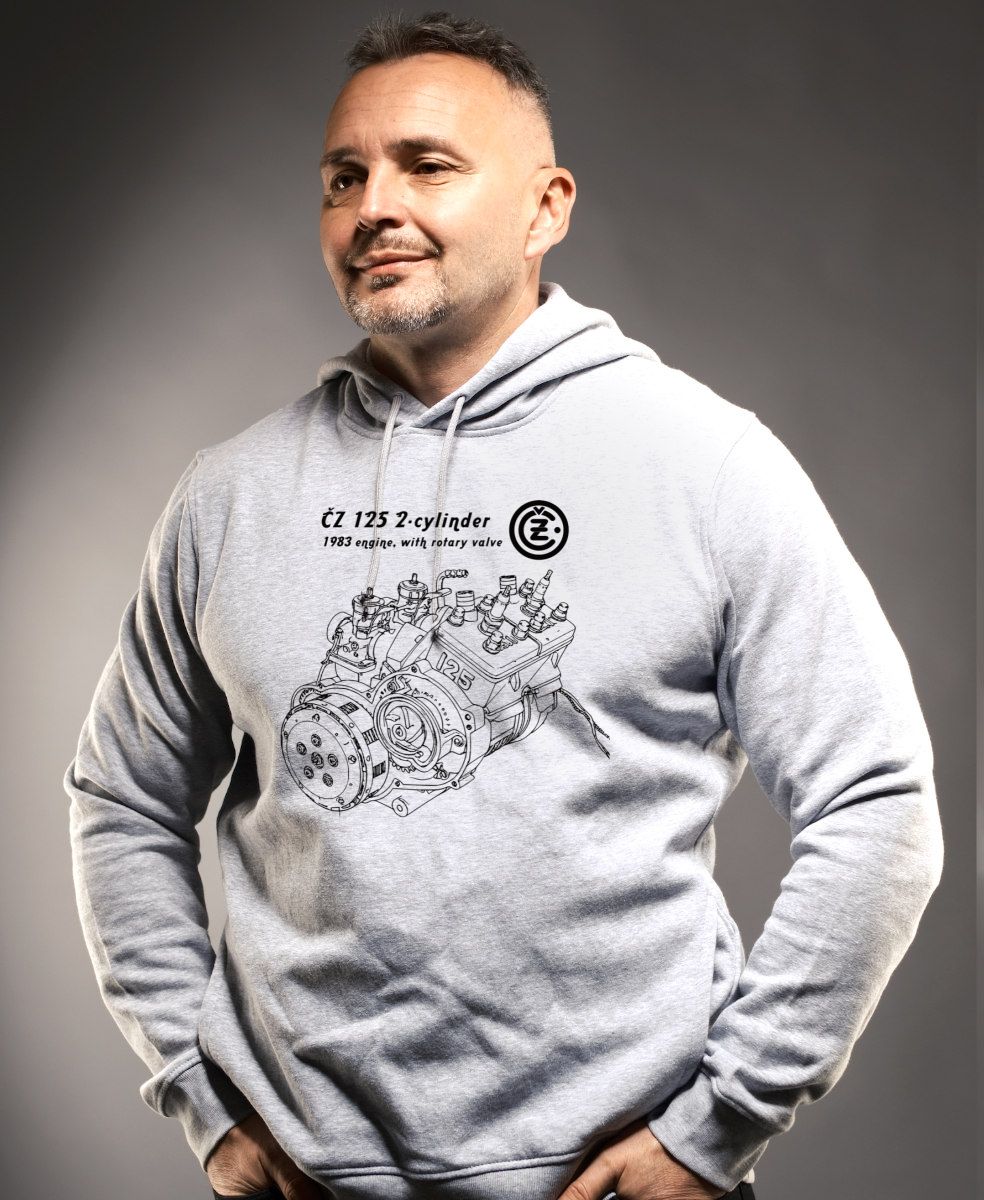 ČZ 125 2-cylinder 1983 engine, with rotary valve, černý