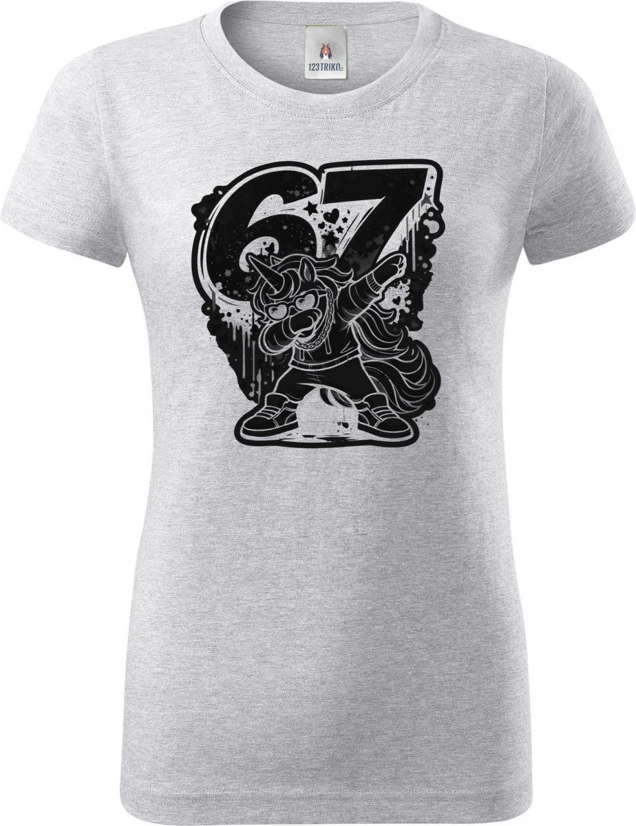 Dabující jednorožec 67, V2, černý potisk