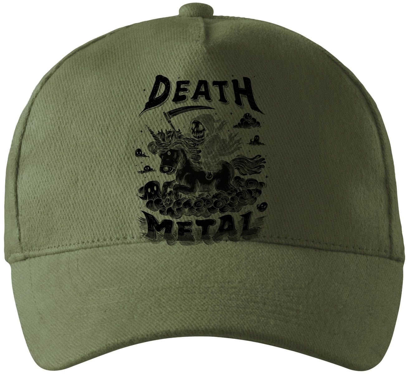 Death metal unicorn, černý tisk