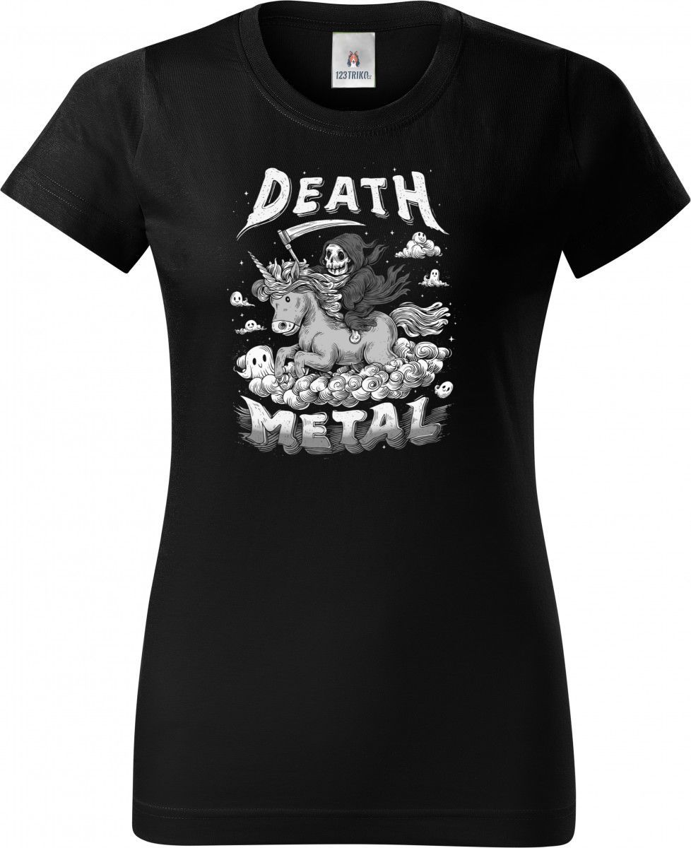 Death metal unicorn,bílý tisk