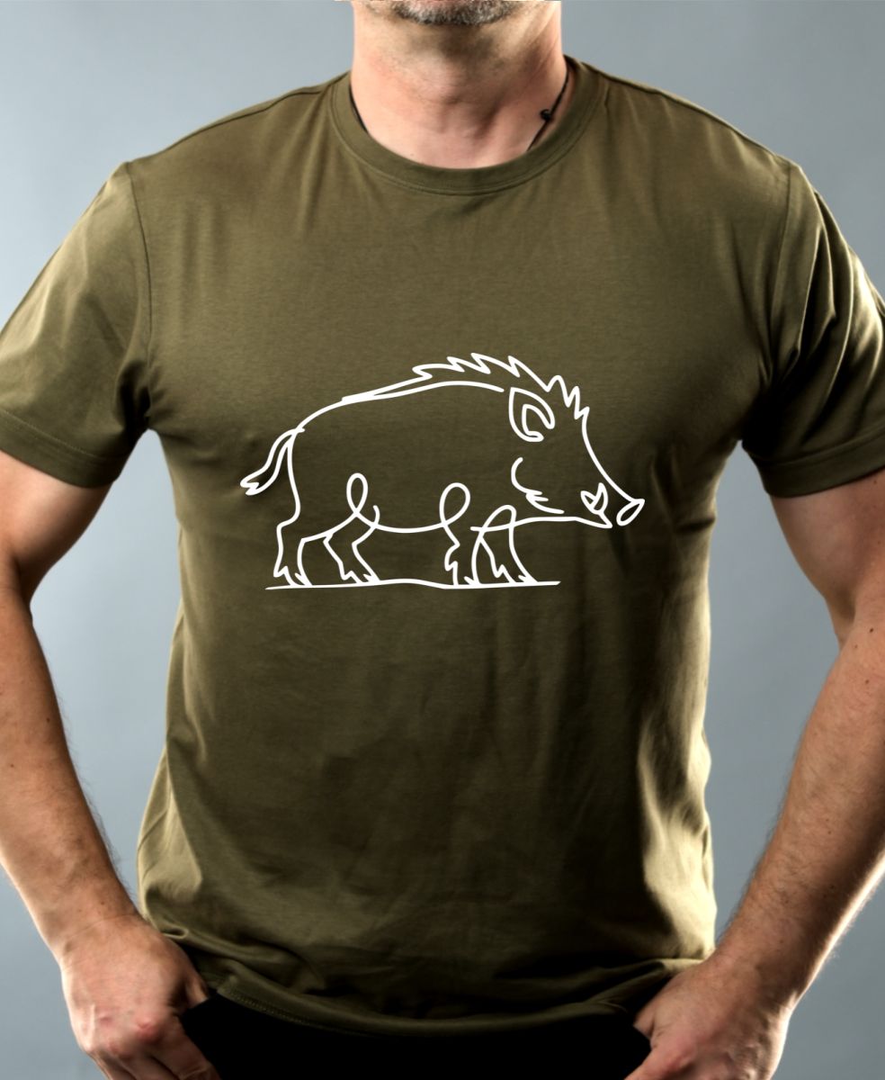 Divoká linie divočák, bílý potisk