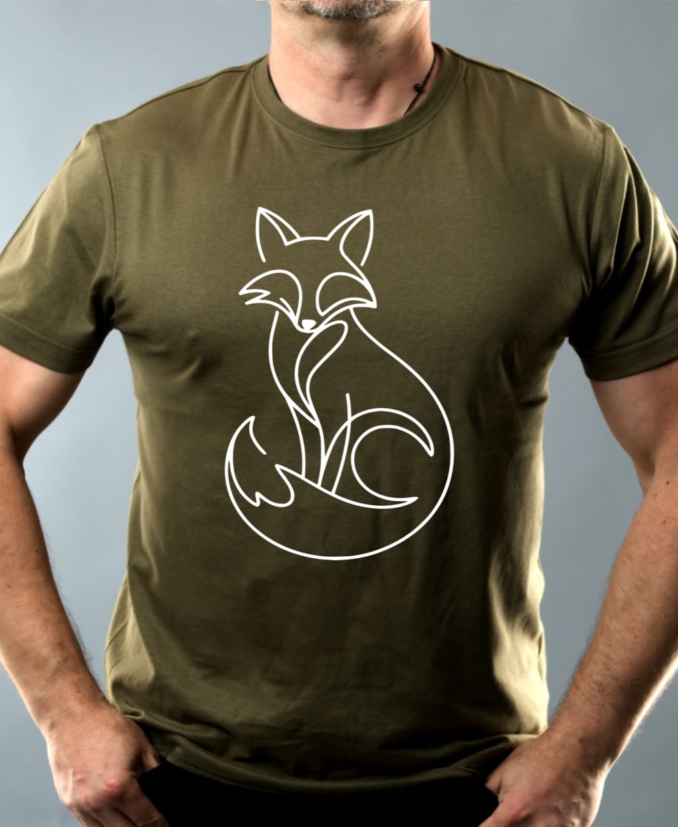 Divoká linie liška, bílý potisk