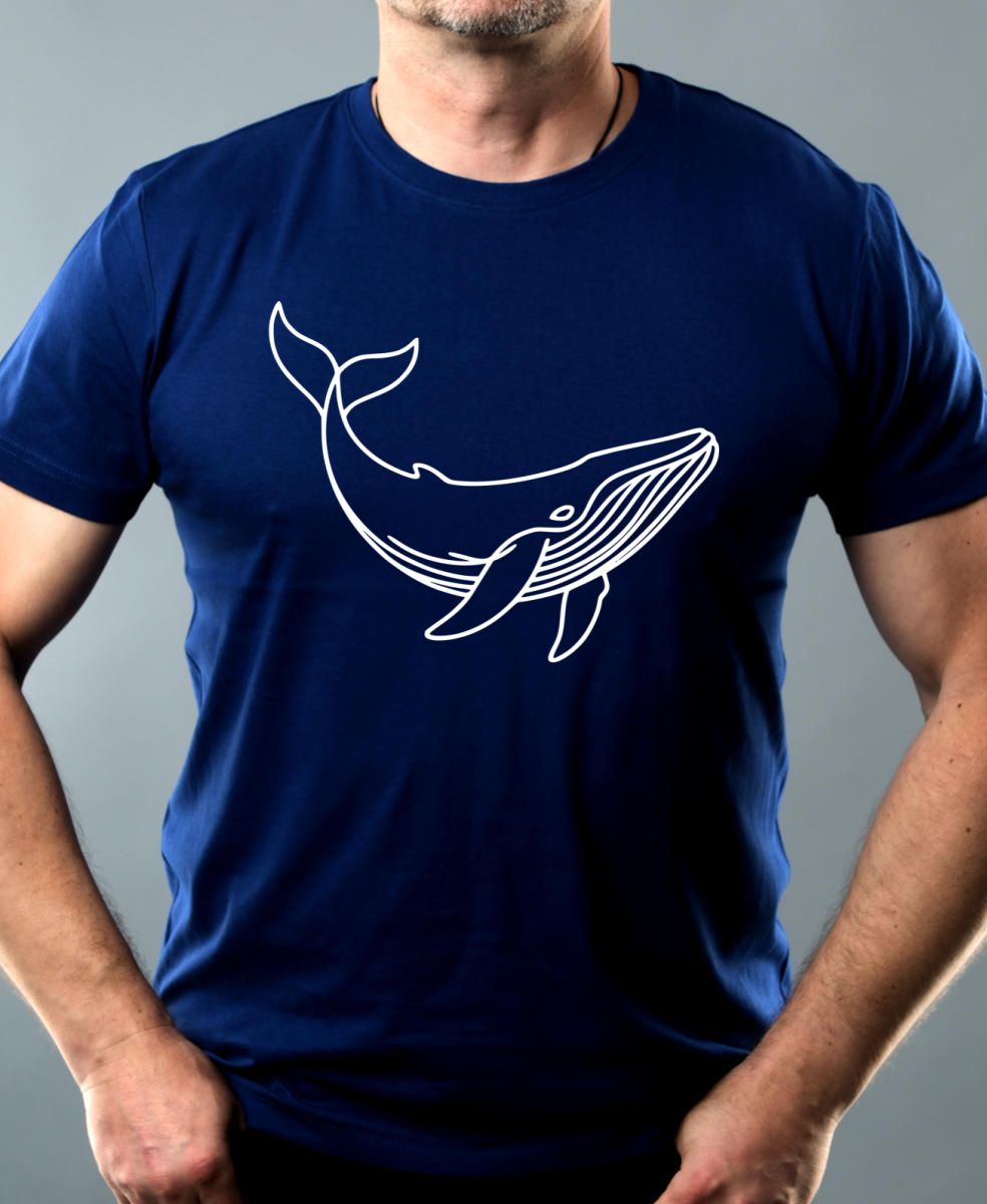 Divoká linie velryba, bílý potisk