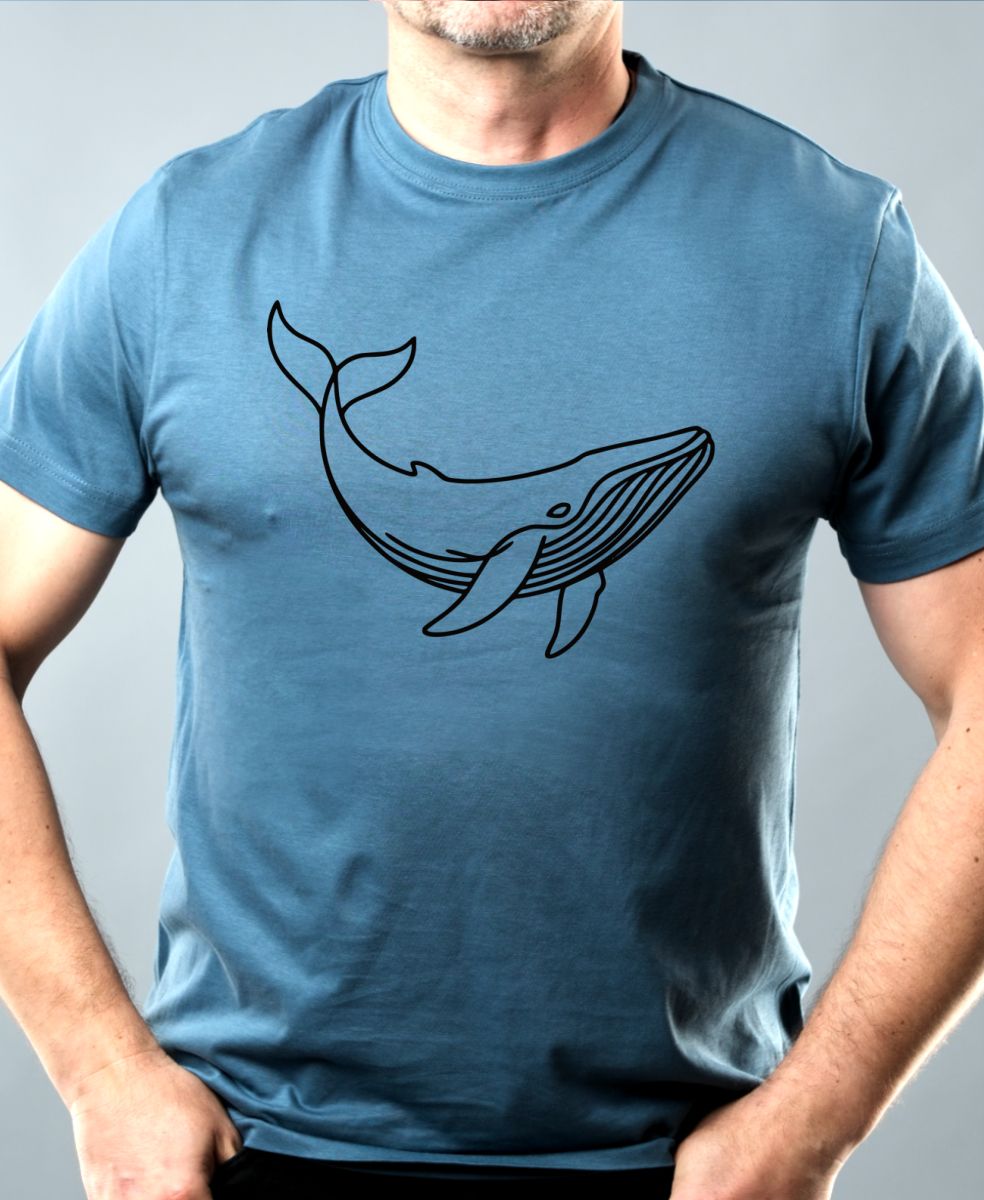 Divoká linie velryba, černý potisk