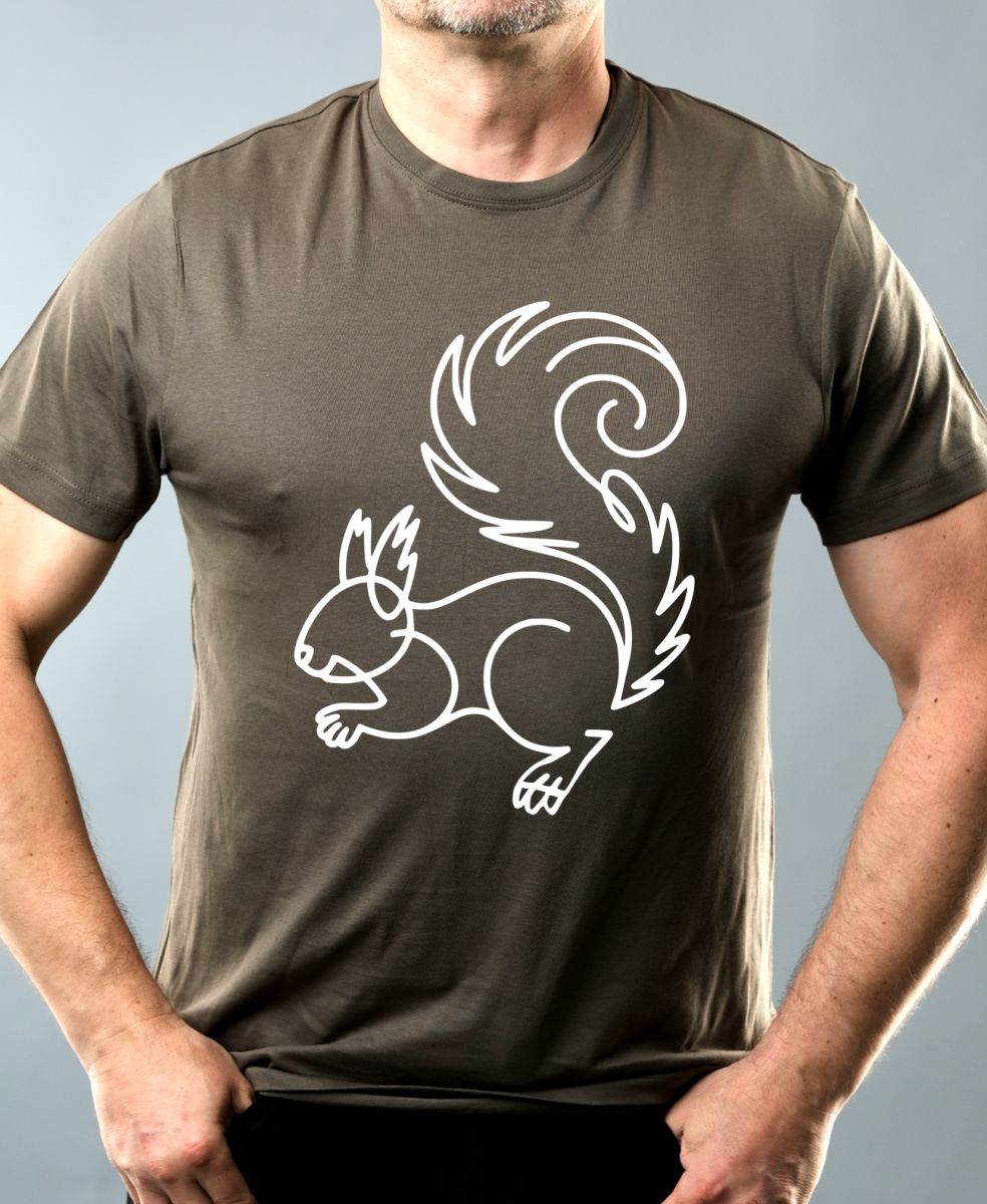 Divoká linie veverka, bílý potisk