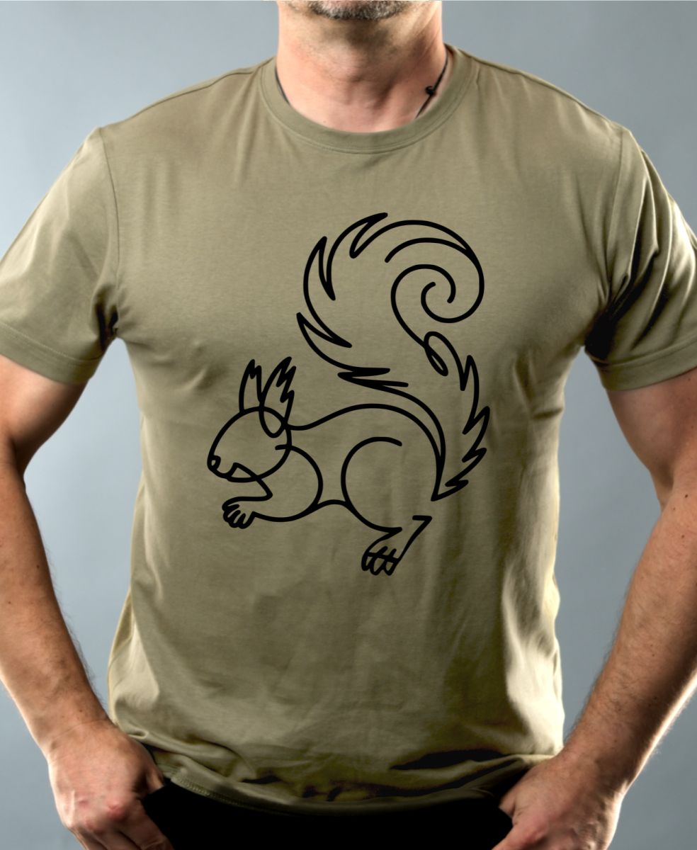 Divoká linie veverka, černý potisk