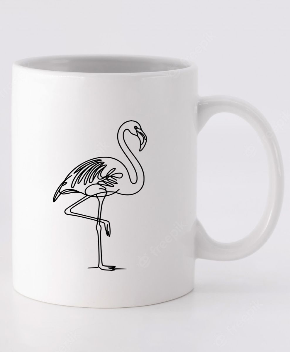 Divoká linie plameňák, černý potisk