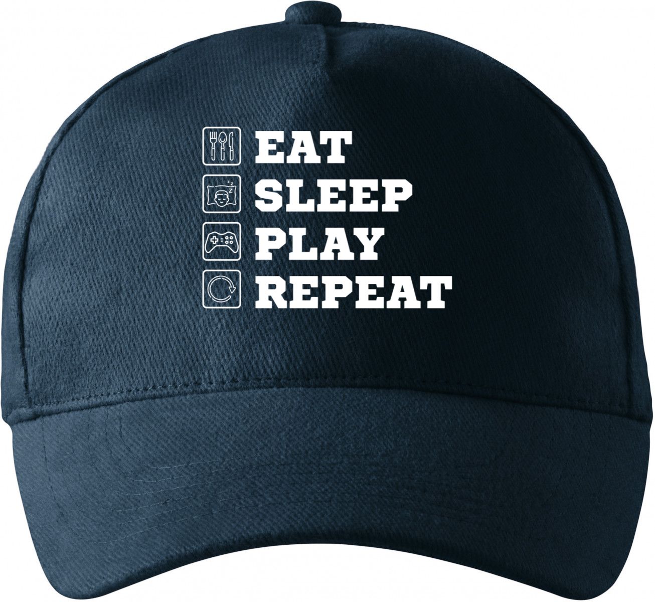 Eat Sleep Play Repeat - bílý tisk