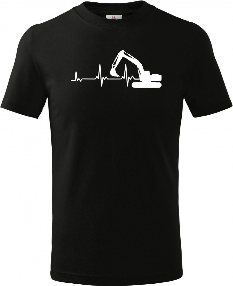 EKG, bagrista, bílý tisk