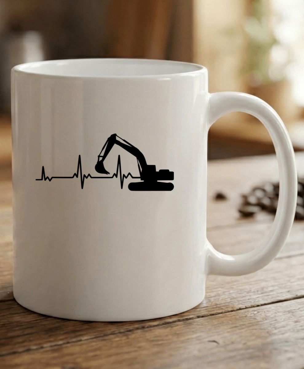 EKG, bagrista, černý tisk