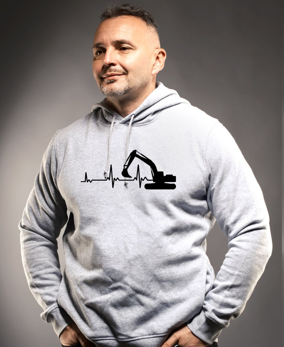 EKG, bagrista, černý tisk