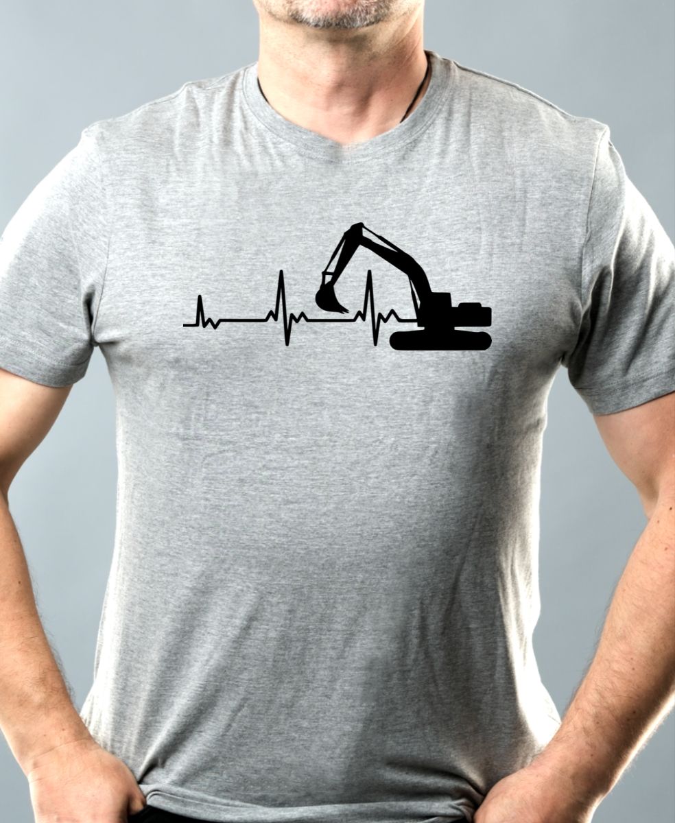 EKG, bagrista, černý tisk