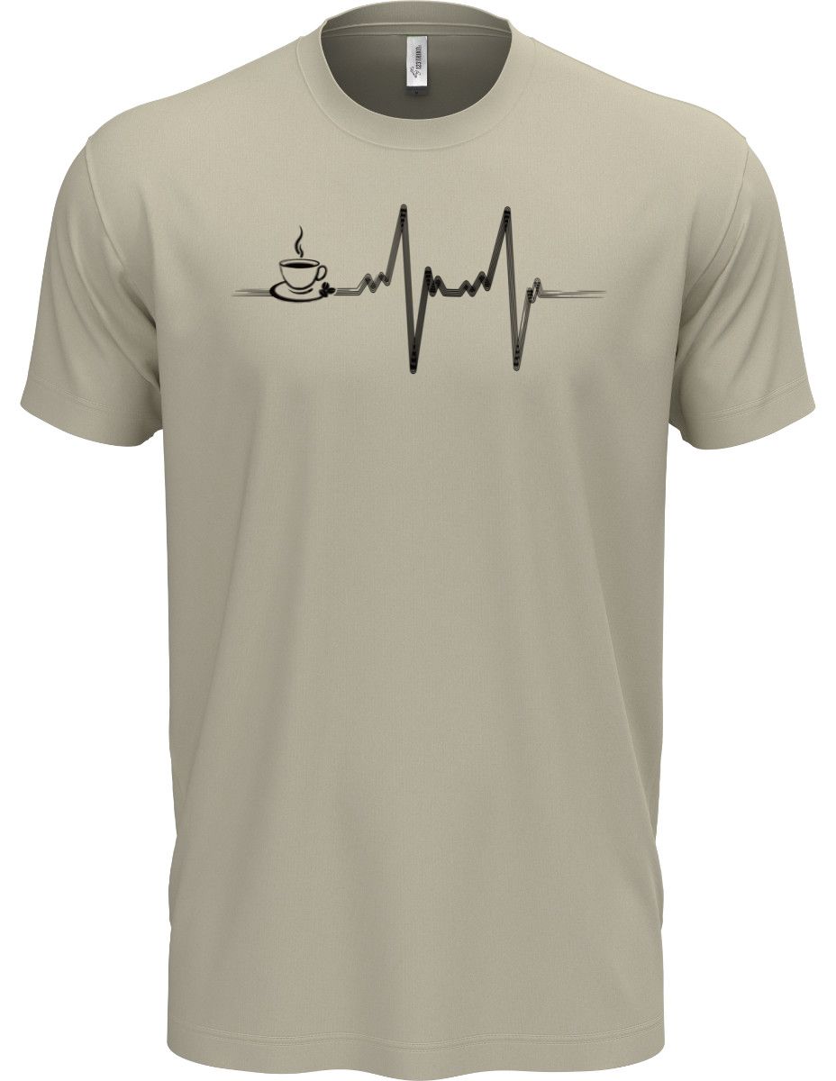 EKG, puls káva, černý potisk