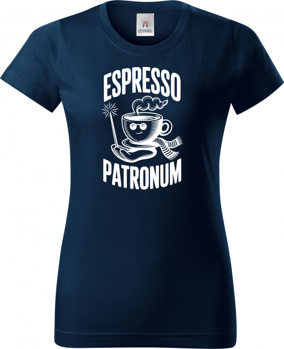 Espresso patronum. bílý potisk