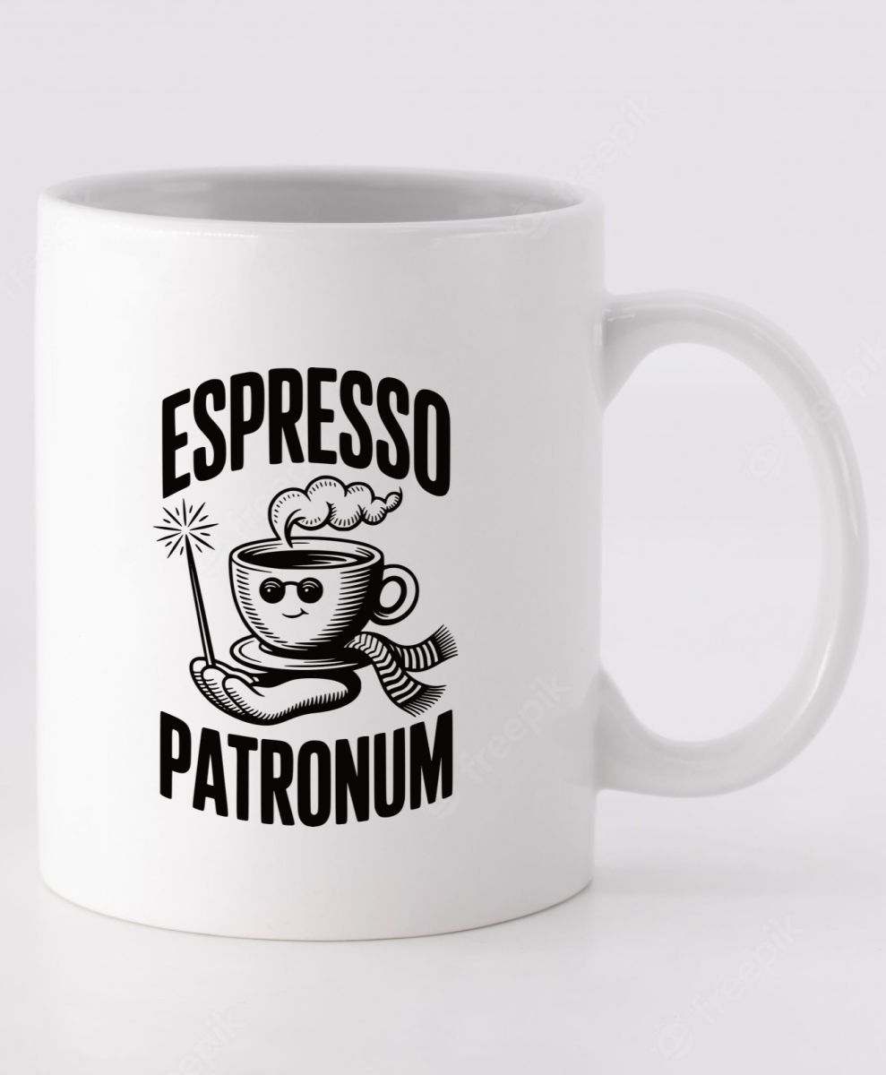 Espresso patronum, černý tisk