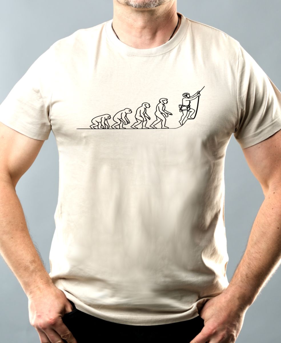 Evoluce horolezec, černý tisk