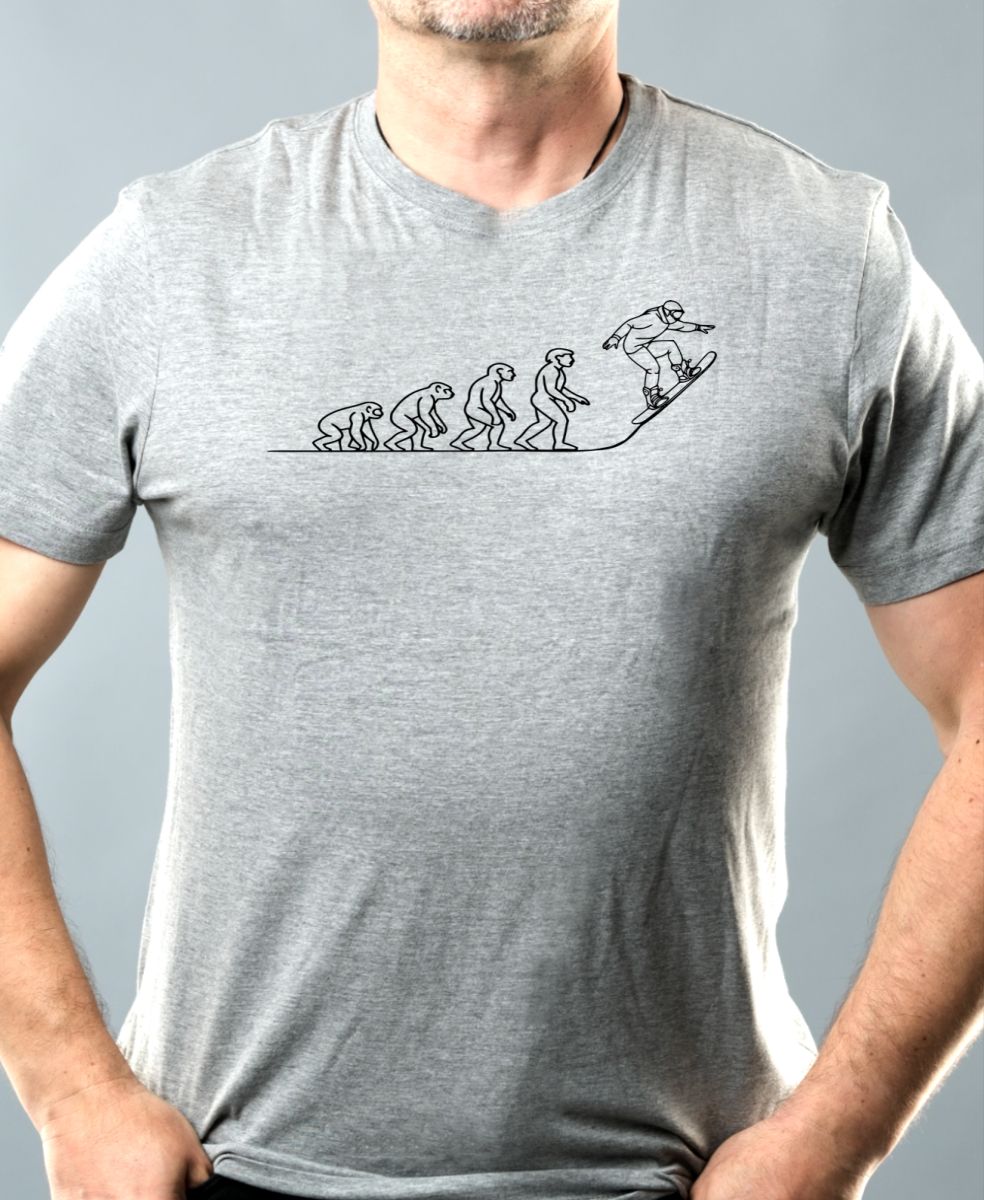 Evoluce snowboard, černý tisk