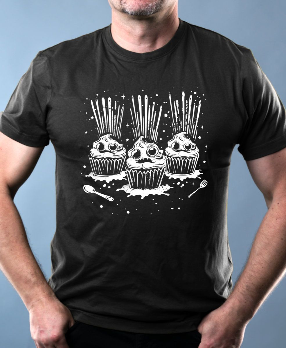 Exploze cupcake, bílý tisk