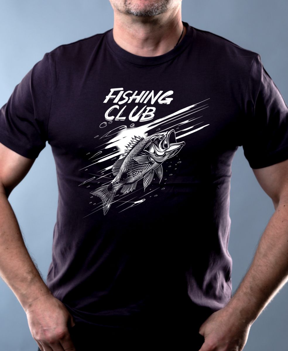 Fishing club, V2, bílý potisk
