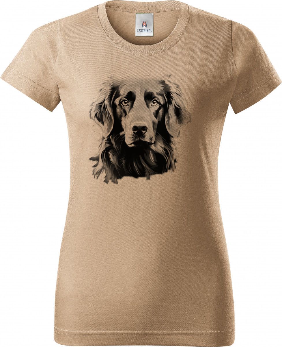 Flat-coated retrívr , černý tisk