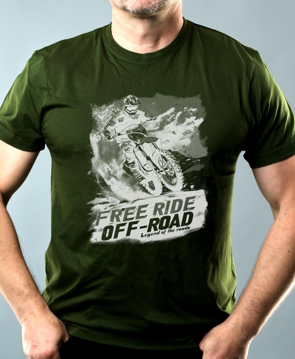 FREE RIDE. Enduro, Motocross, bílý potisk