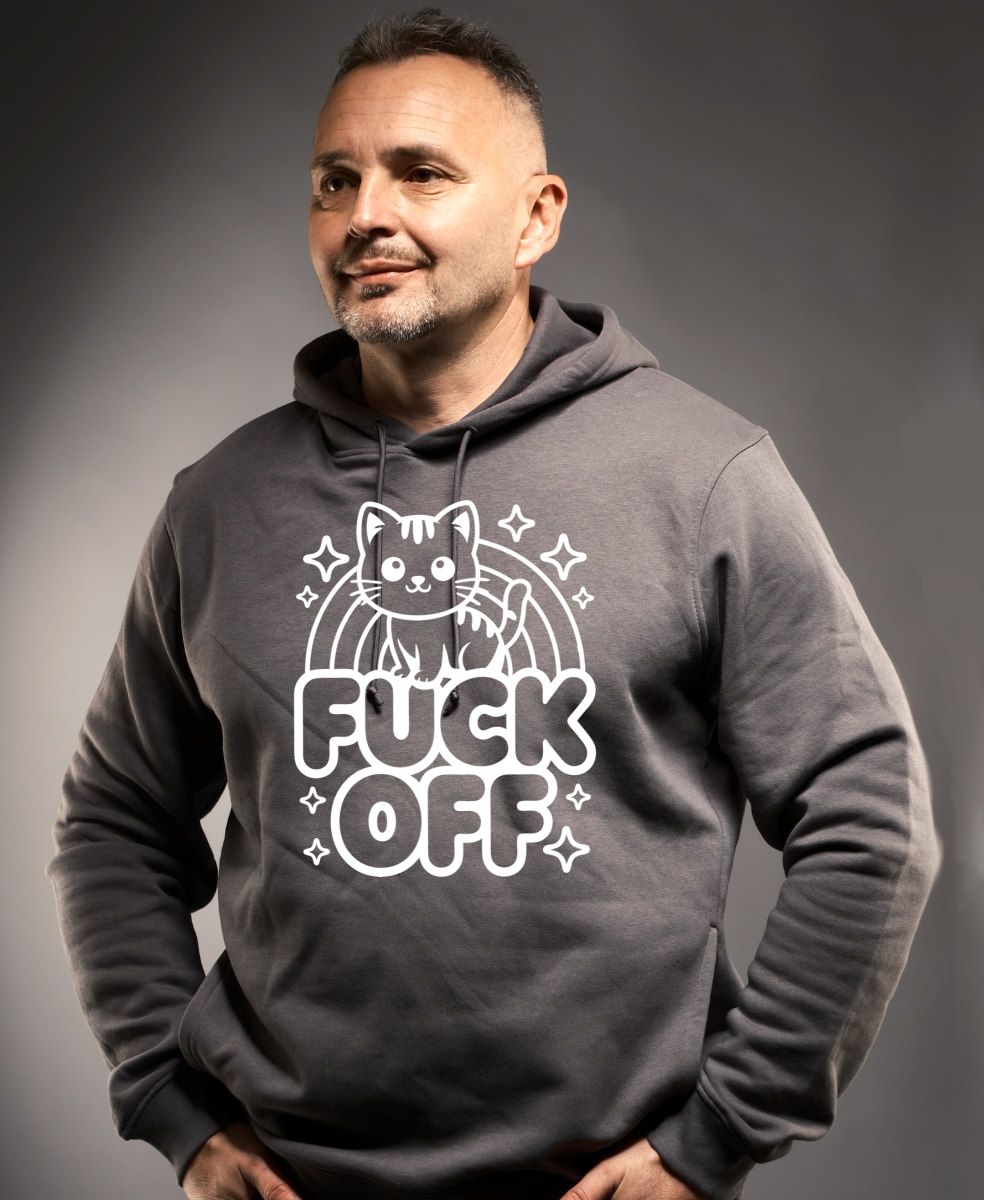 Fuck off kočka, bílý tisk
