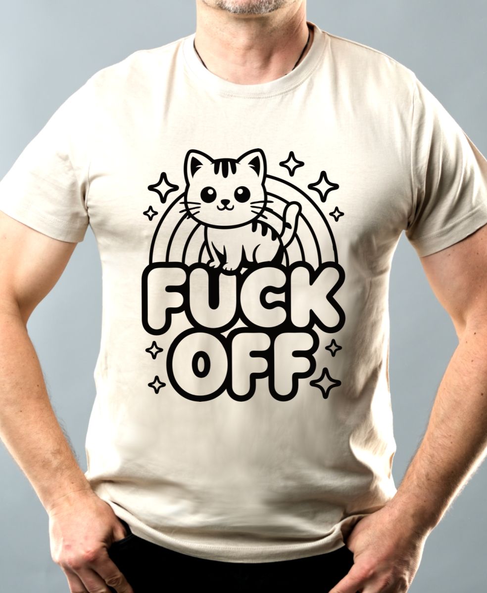 Fuck off kočka, černý tisk
