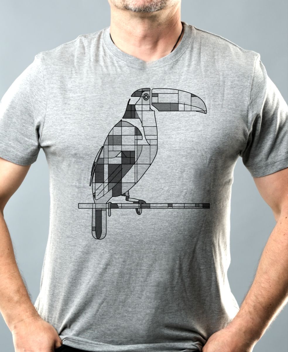 Geometrický tukan, černý potisk