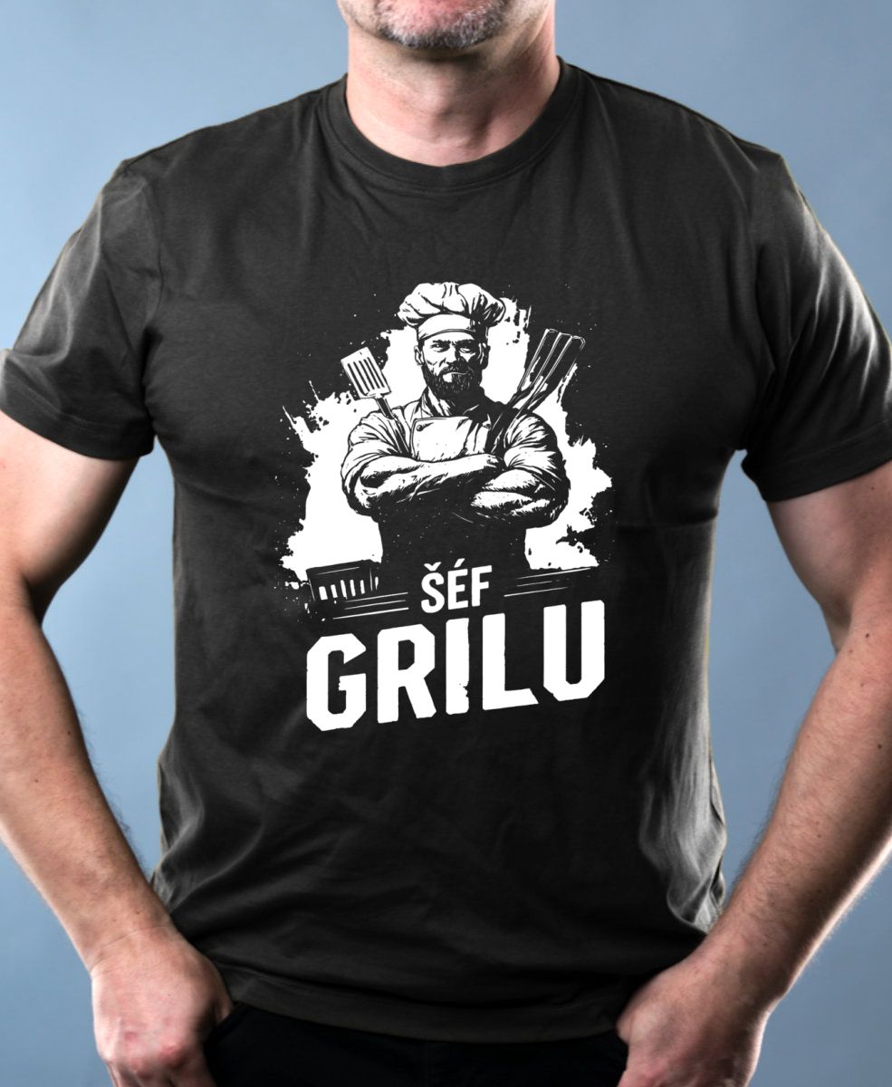 Grilovačka Šéf Grilu, bílý potisk
