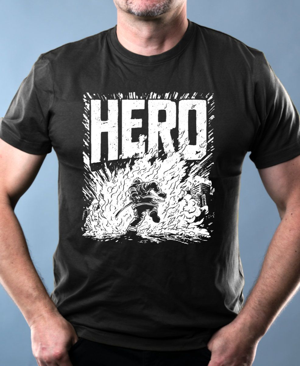 Hasič hrdina, bílý tisk Hasič hrdina, bílý tisk