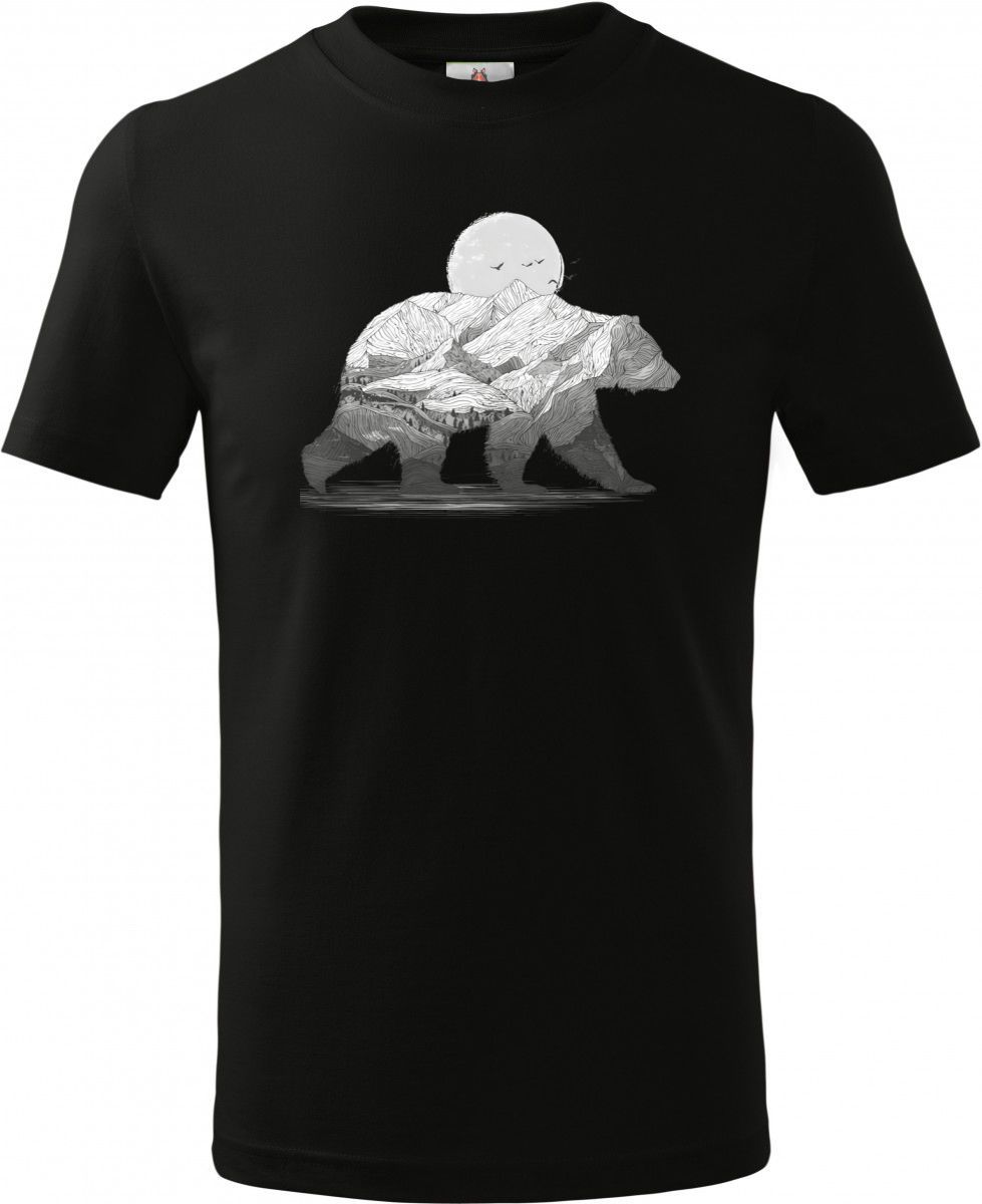 Horský medvěd, bílý potisk