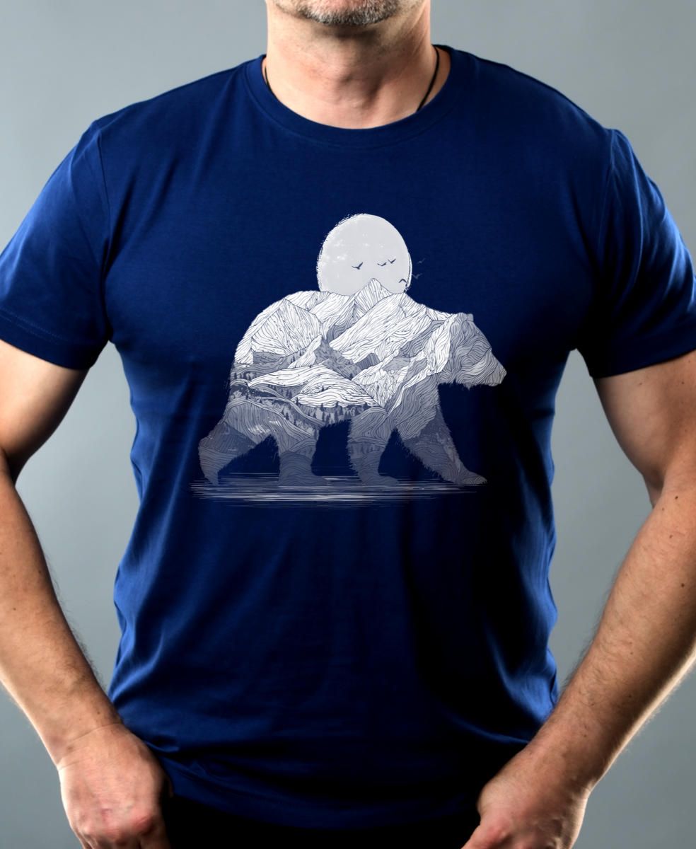 Horský medvěd, bílý potisk