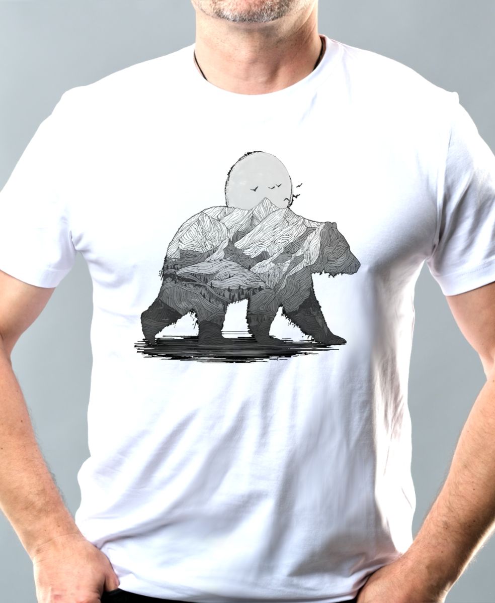 Horský medvěd, černý tisk