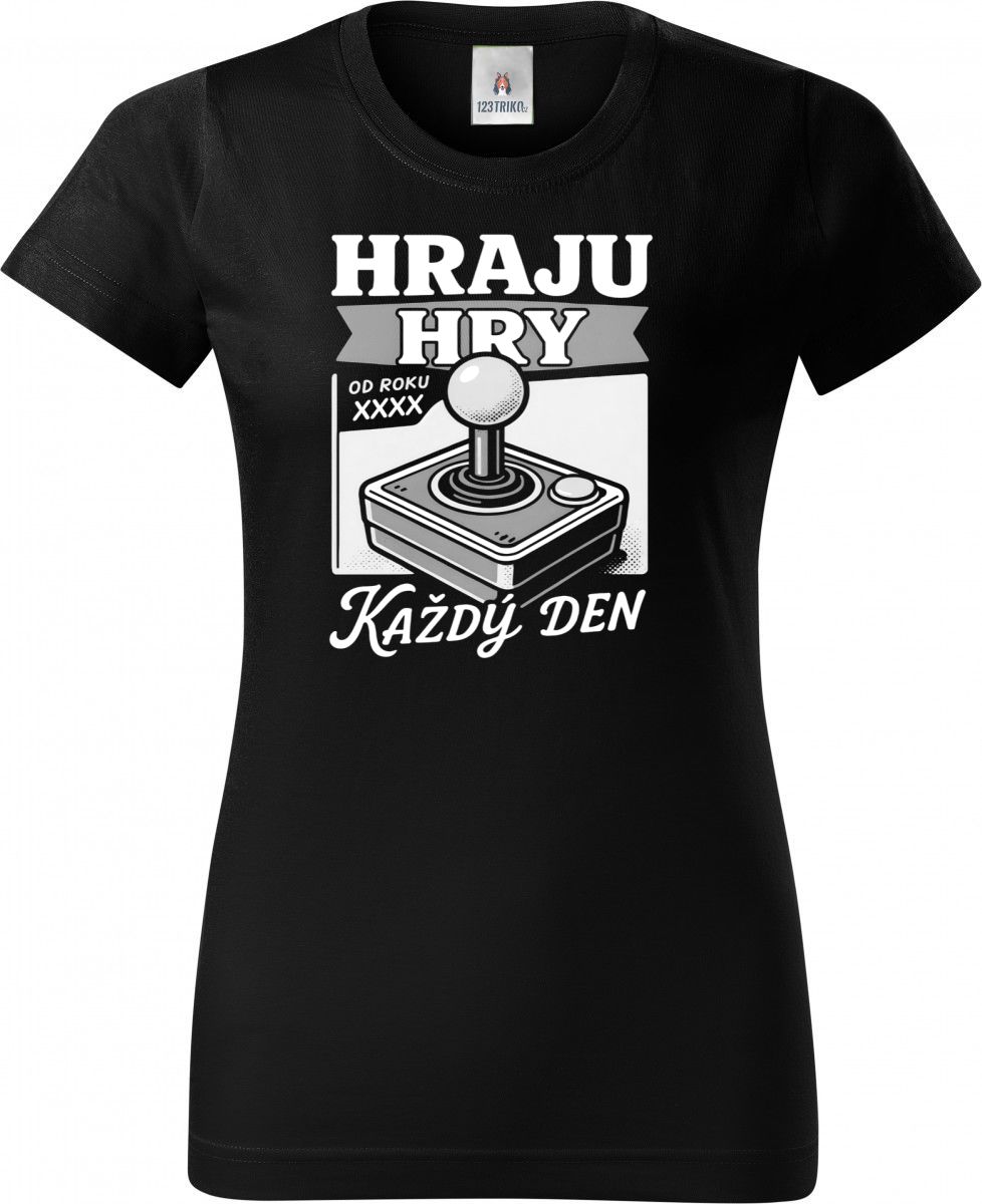 Hraju hry každý den, doplňte ročňík, bílý tisk Hraju hry každý den, doplňte ročňík, bílý tisk