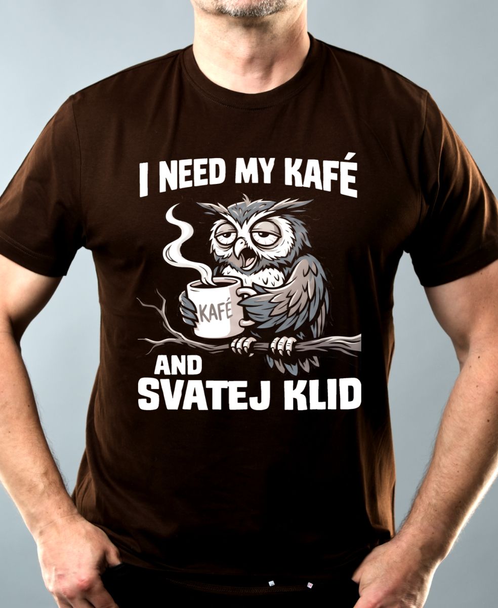 I need my kafé, bílý tisk
